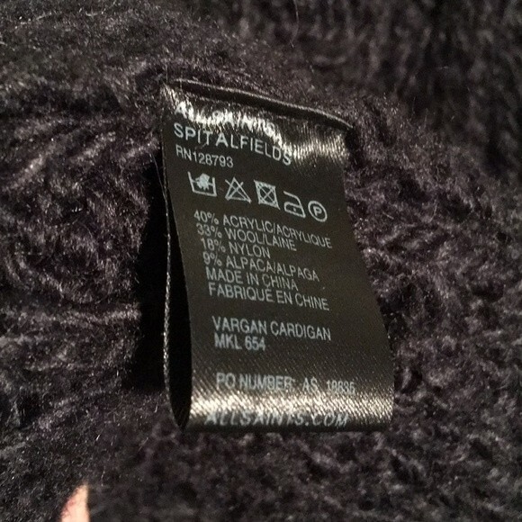 ALLSAINTS SPITALFIELDS Chunky Knit Button Down Norwegian Inspired Cardigan Sz.S - Picture 9 of 10